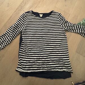 Jcrew Blue and White Striped Long Sleeve Shirt